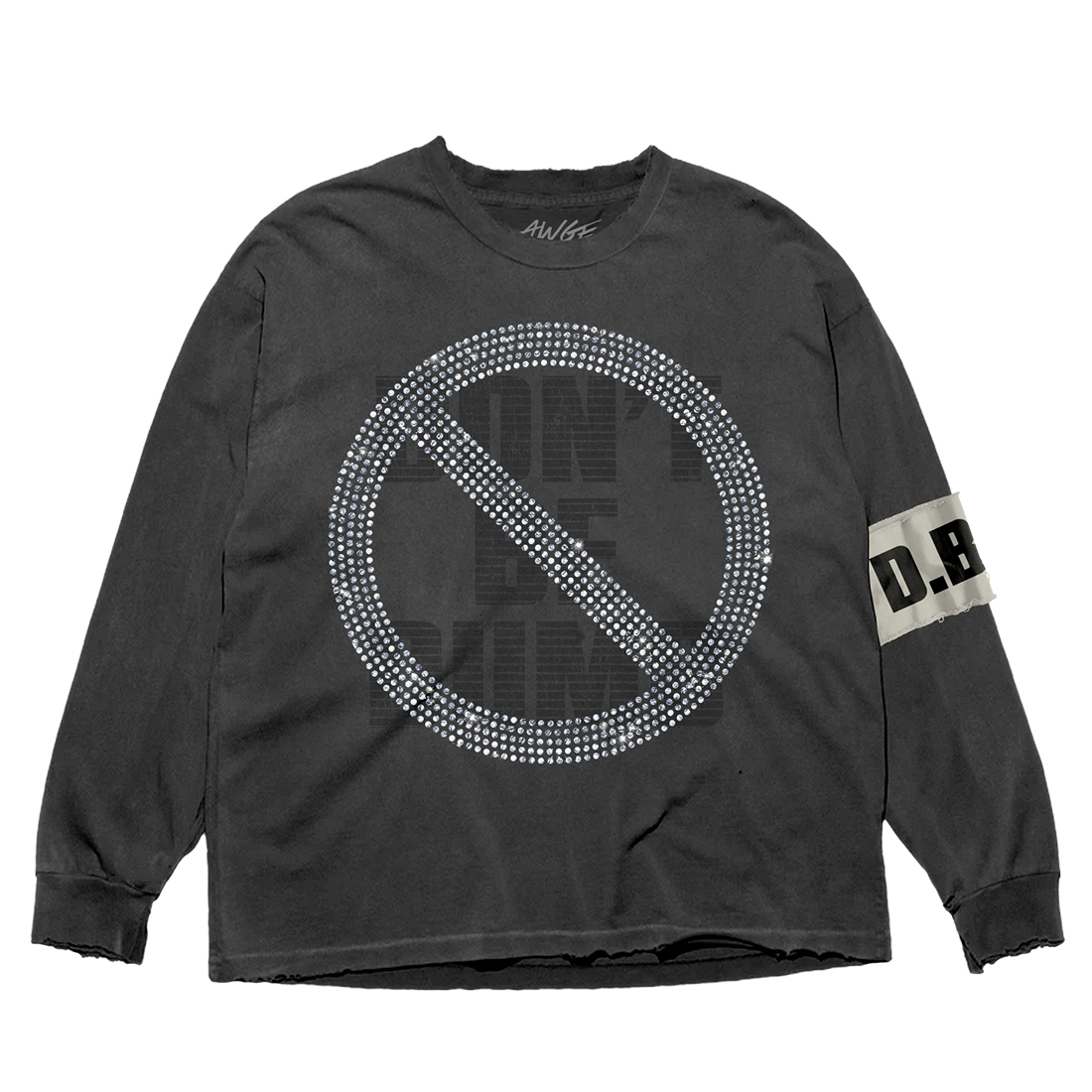 ASAP ROCKEYツアーロンT Don't Be Dumb Tour Rhinestone Flag Long Sleeve - A$AP Rocky Store