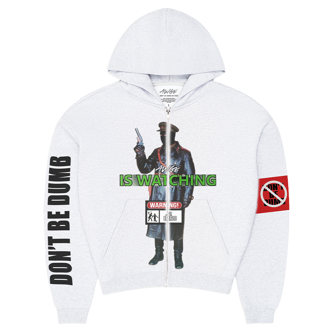 WHITE ZIP DICTATOR HOODIE F