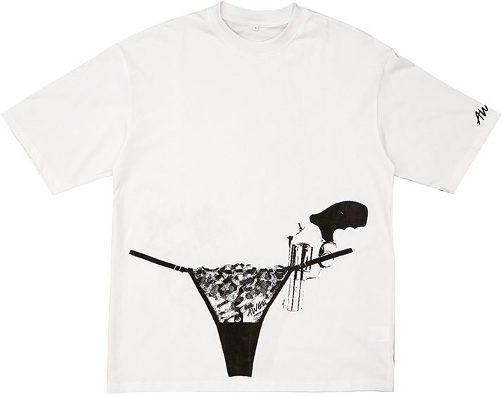 STRAPPED SEXY TEE B/W