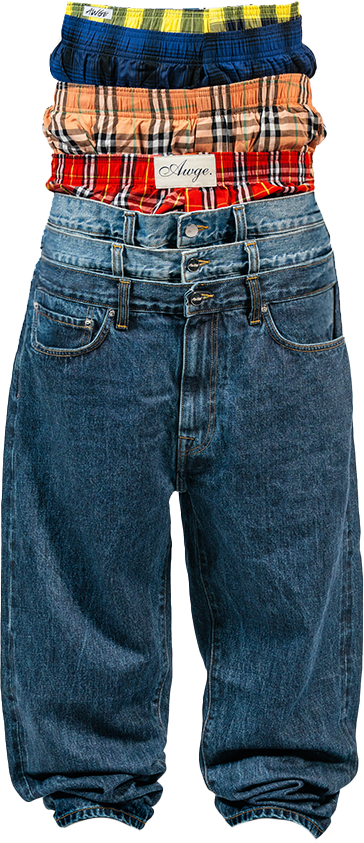 LAYERED STACKED DENIM